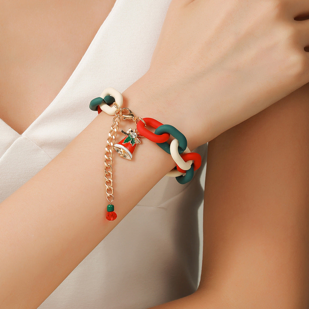 Creative Christmas Metal Chain Bracelet For Women Men Santa Claus Christmas Tree Snowflake Snowman Pearl Bangles New Year Gifts Creative Christmas Metal Chain Bracelet For Women Men Santa Claus Christmas Tree Snowflake Snowman Pearl Bangles New Year Gifts